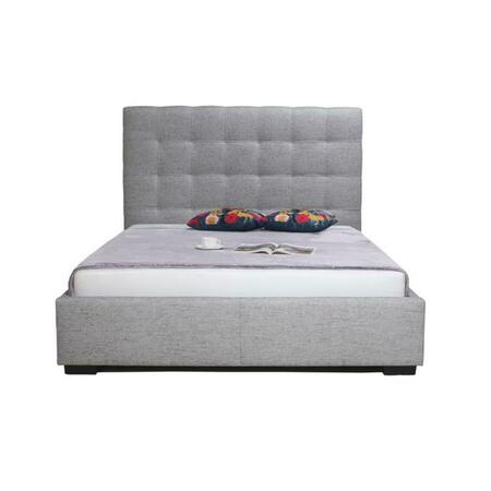 MOES HOME COLLECTION Belle Storage Bed- Queen - Light Fabric- Grey RN-1000-29-0